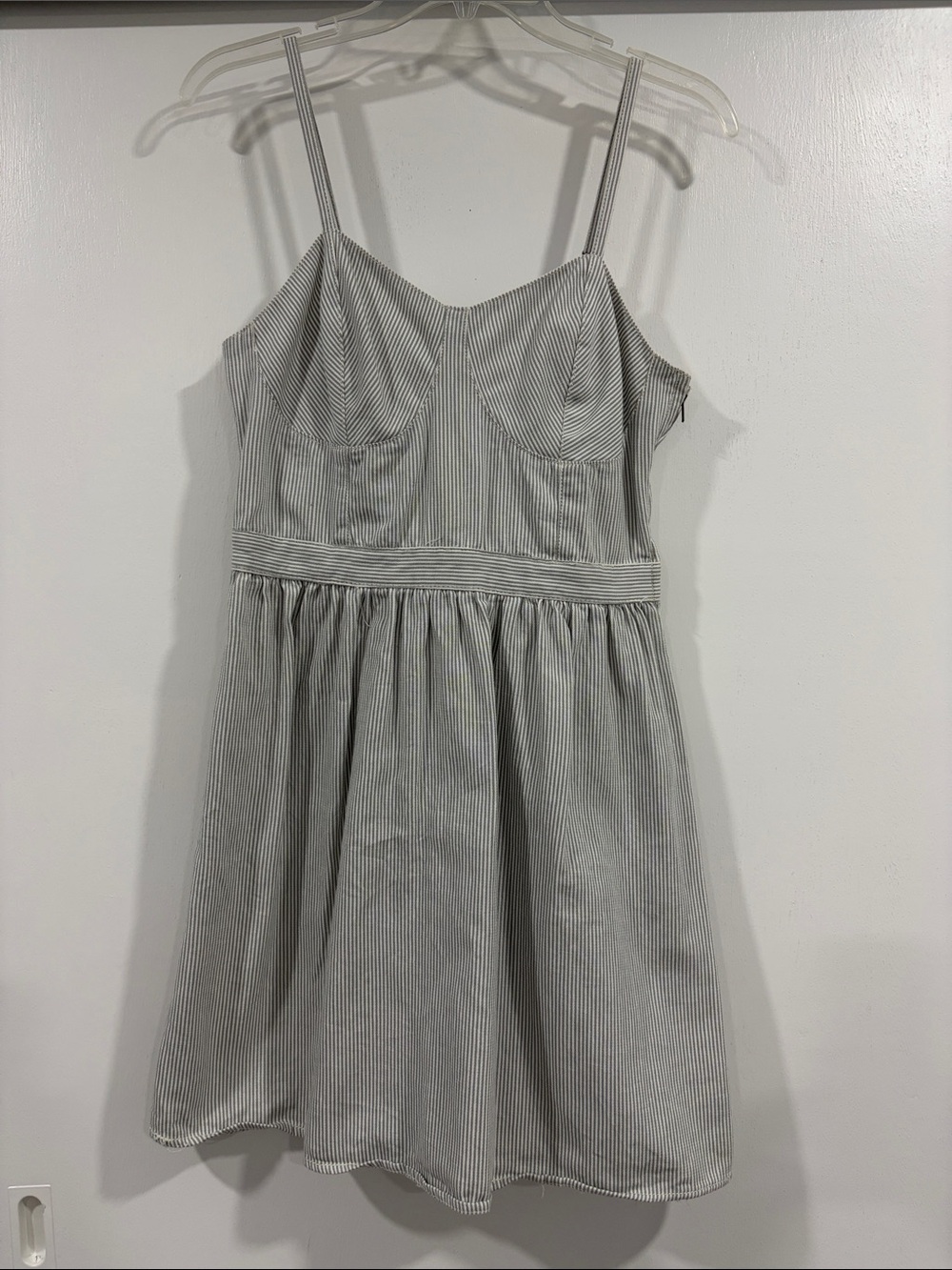 Mossimo Supply Co. Gray Pinstripe Spaghetti‑Strap Dress